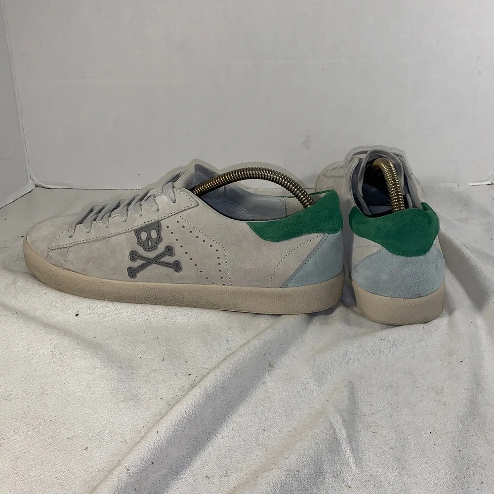 Scalpers Men’s ‘Henry Sneaker’ Gray/Green Suede Shoes
